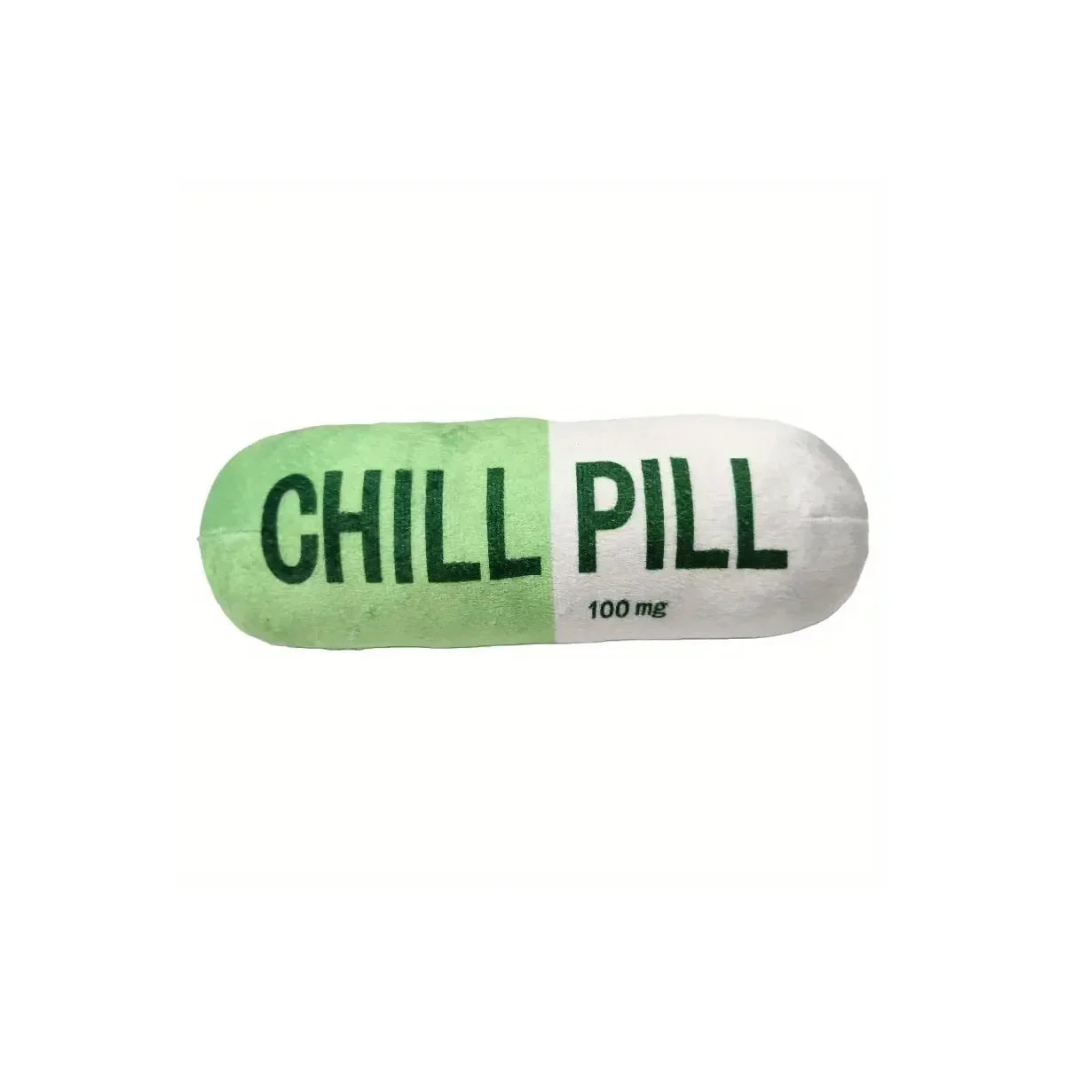 Interactive Plush “Chill Pill” Dog Toy with Squeaker – Soft Bite-Resistant Chew Toy for Pets