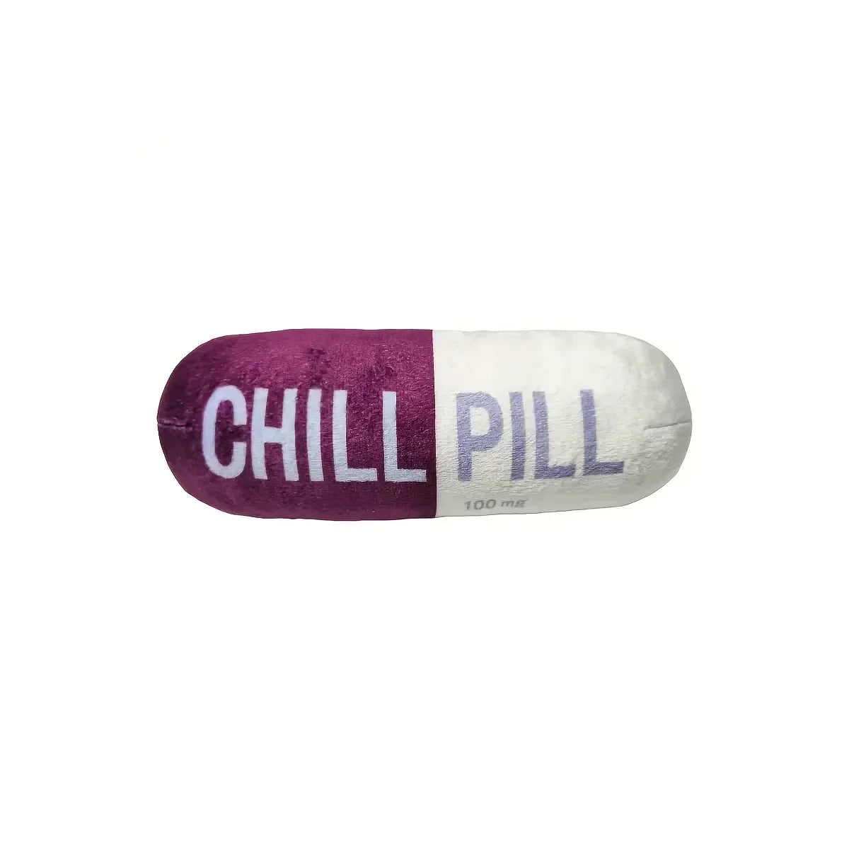 Interactive Plush “Chill Pill” Dog Toy with Squeaker – Soft Bite-Resistant Chew Toy for Pets