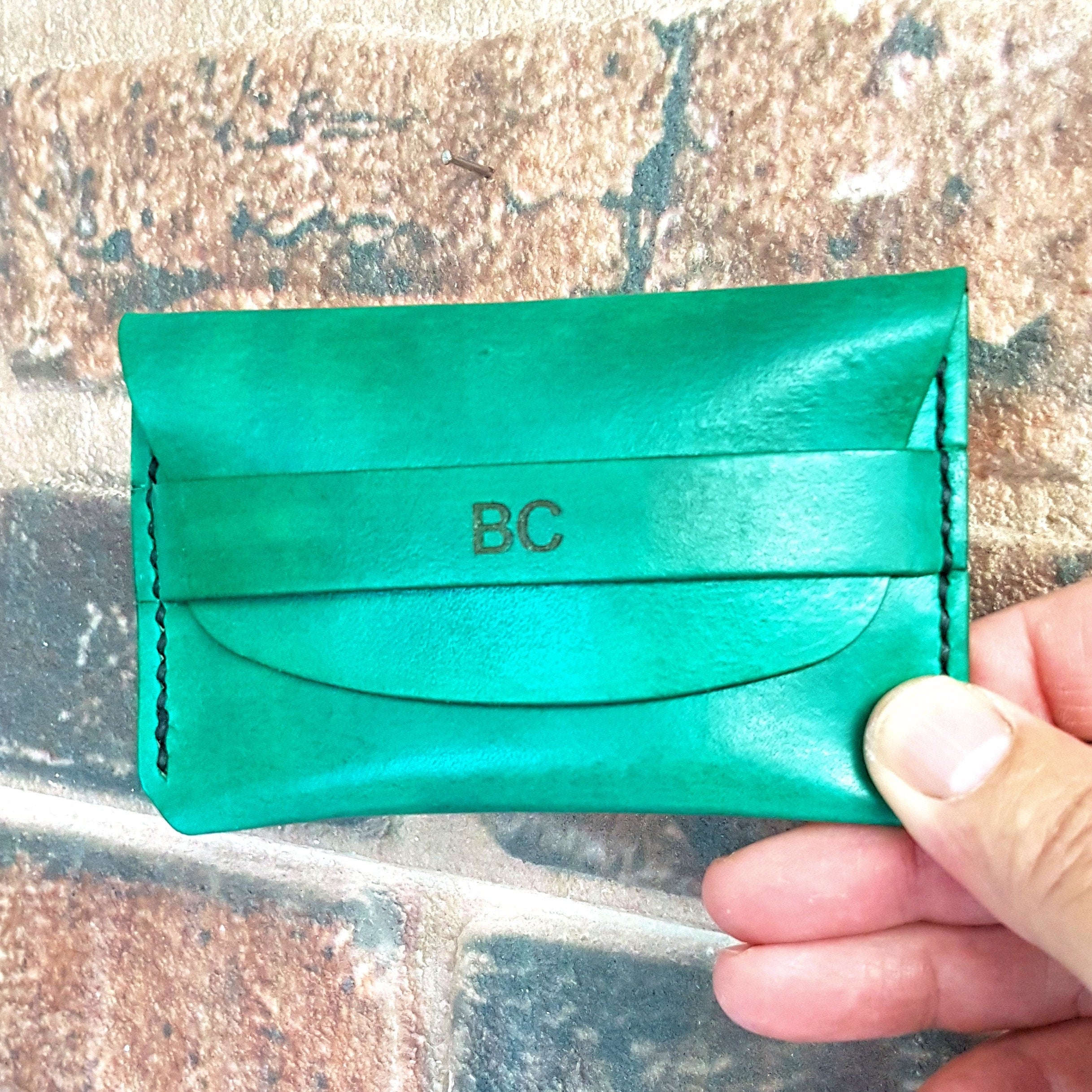 Leather Card Holder Wallet-Personalised Card Holder-Leather Credit Card Case-Envelope Style Card Wallet-Leather Business card Holder