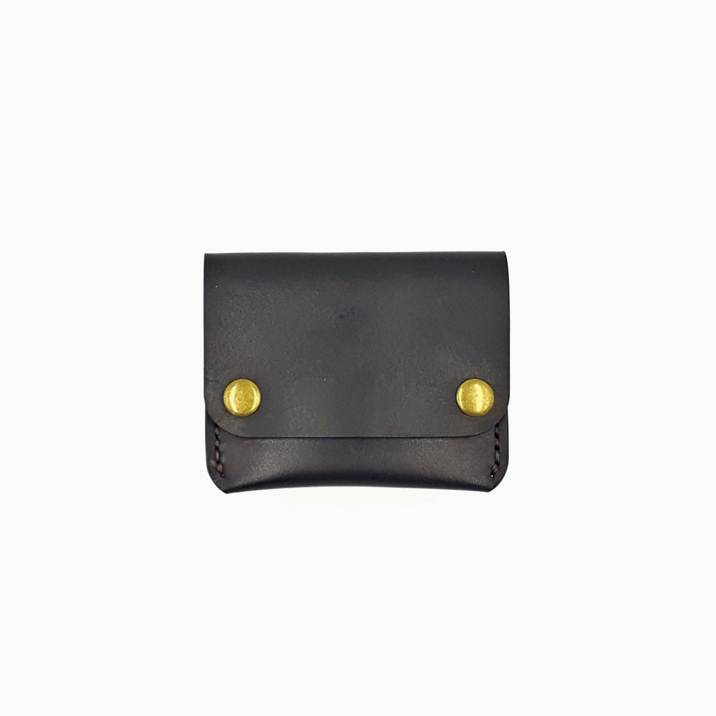 Personalised Leather Cash & Card Wallet, Secure Leather Card Case, Minimalist Leather Card Holder, Snap Button Fold Over Closure Card Wallet