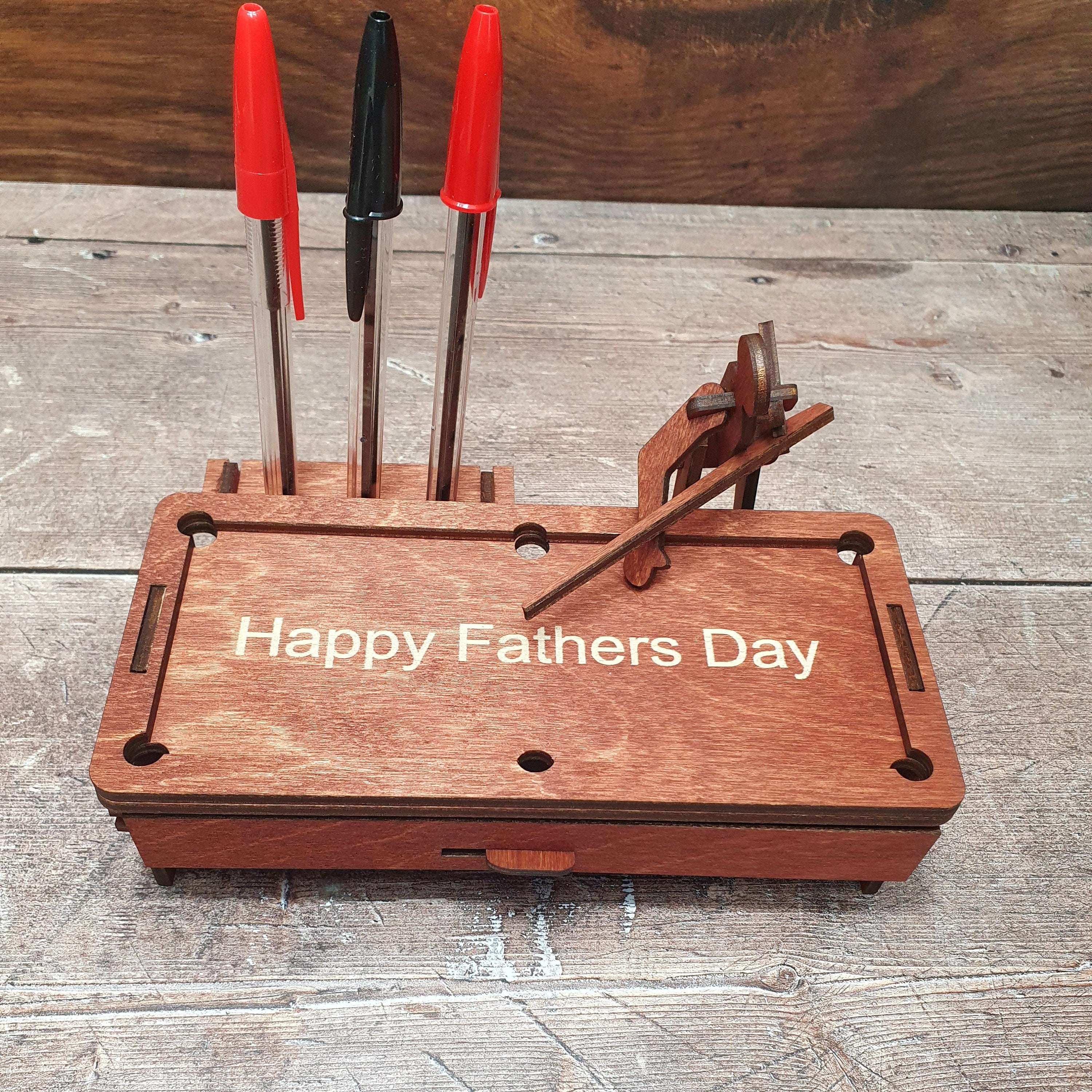 Novelty Pool Table Pen Holder-Desktop Snooker Table Wood Ornament-Snooker Gift-Billiard Gift-Personalised Games Gift, Dad Office Desk Gift