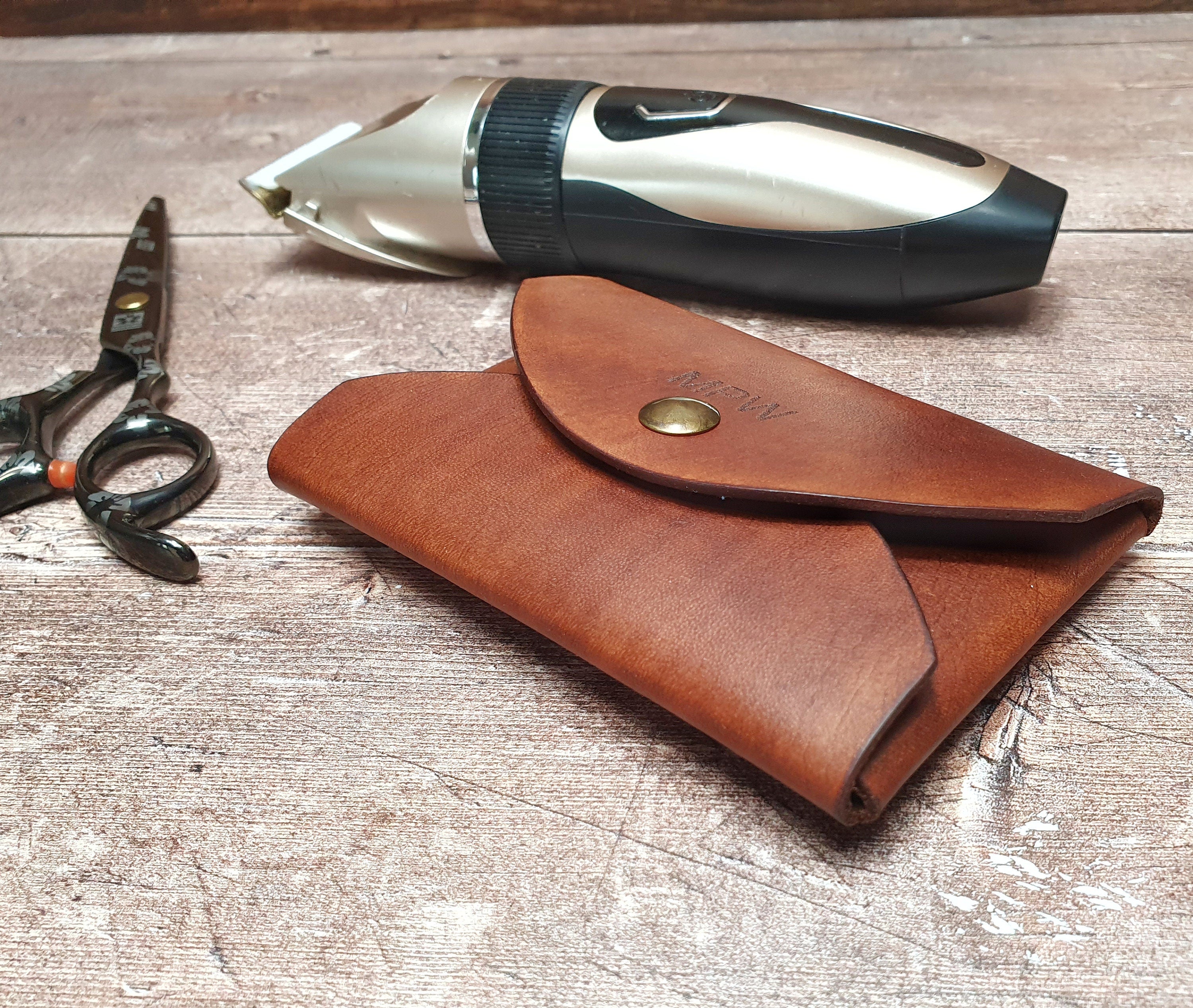 Men's Leather Beard/Hair Comb Carry Case, Handmade Leather Beard Comb Holder, Men's Grooming Gift, Personalised Comb Case, Magnetic Button