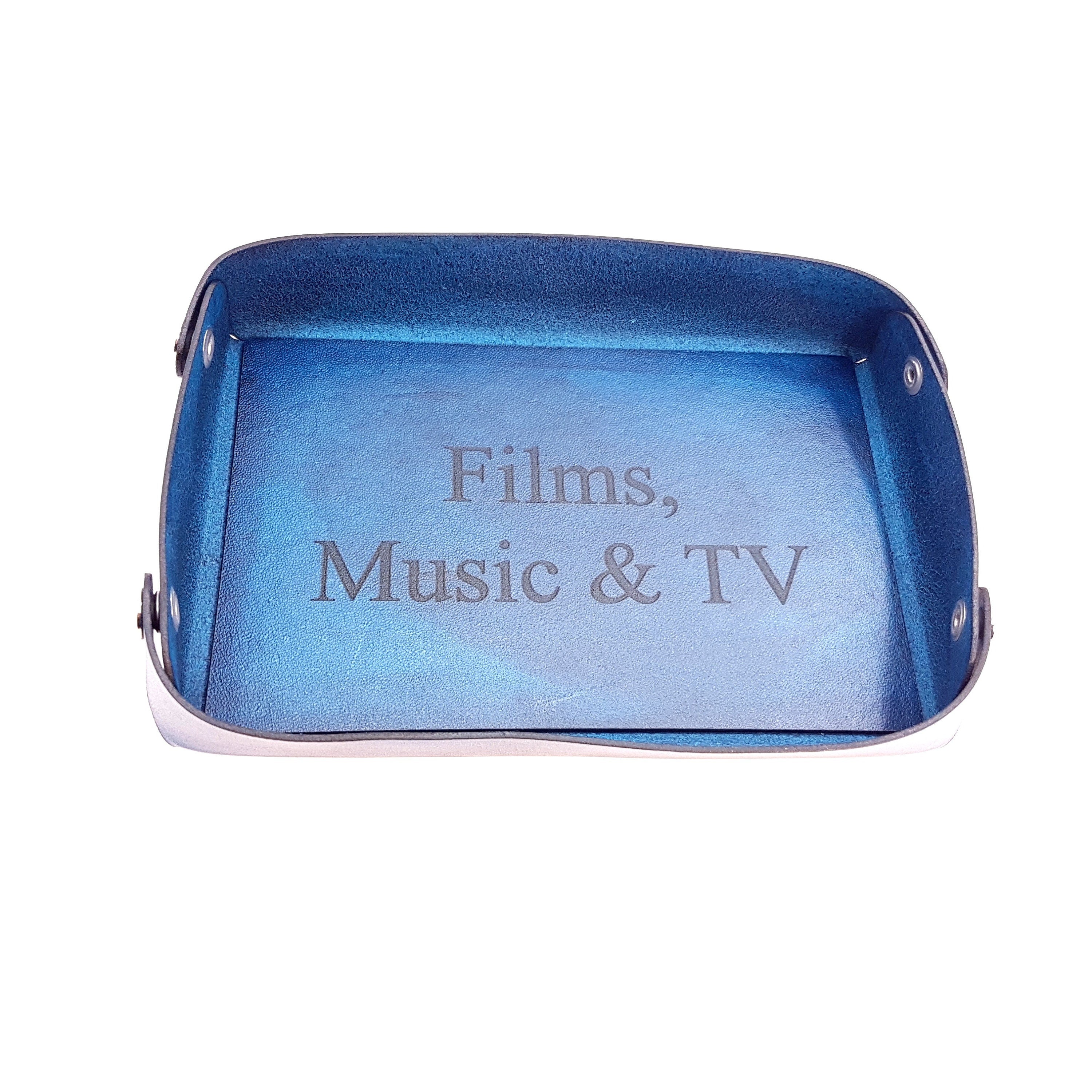 Leather Valet Tray- Leather Desk Tray-Leather Catchall-Desktop Tidy-Remote Control Tray-Anniversary Gift-Engraved Leather Gift