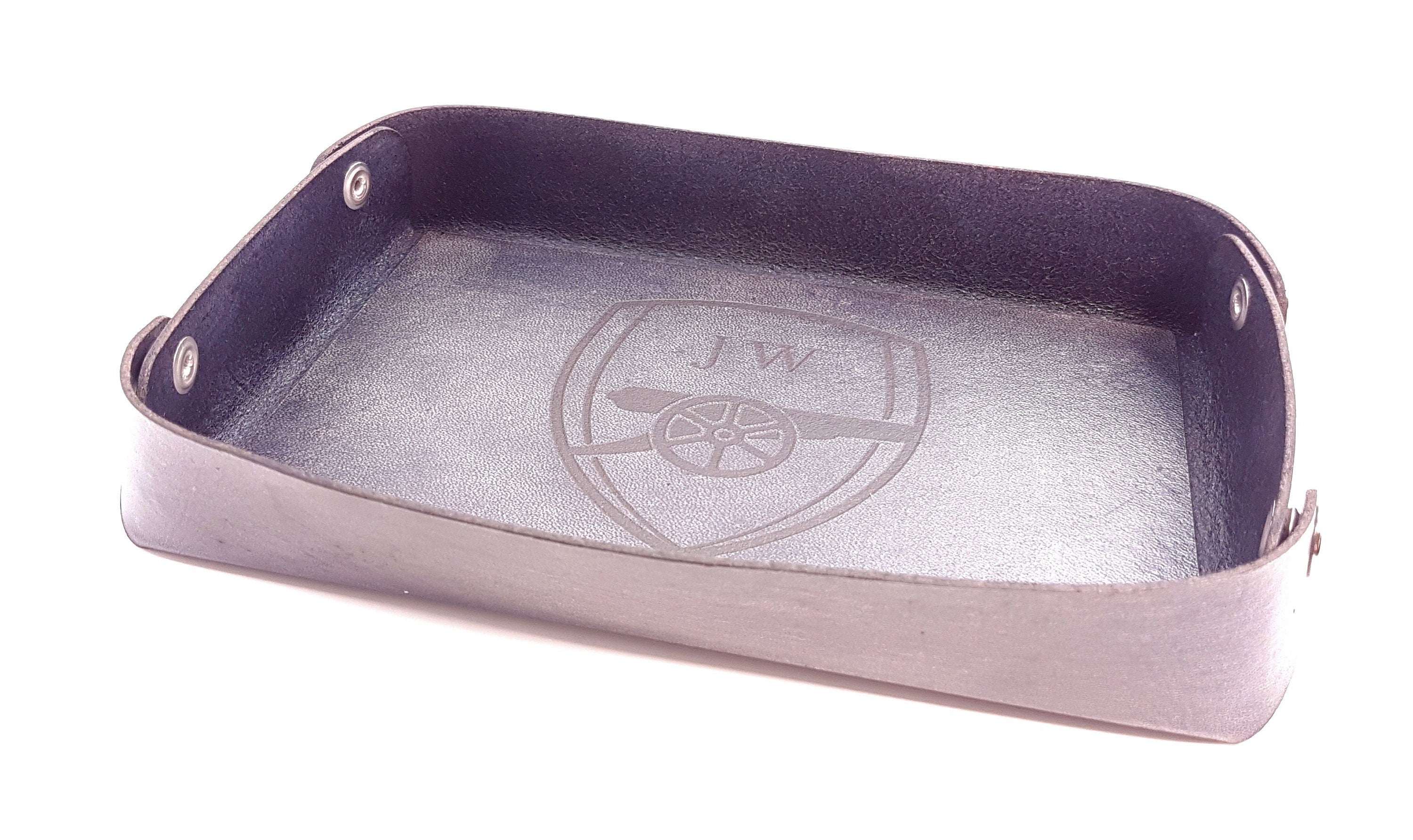 Leather Valet Tray- Leather Desk Tray-Leather Catchall-Desktop Tidy-Remote Control Tray-Anniversary Gift-Engraved Leather Gift