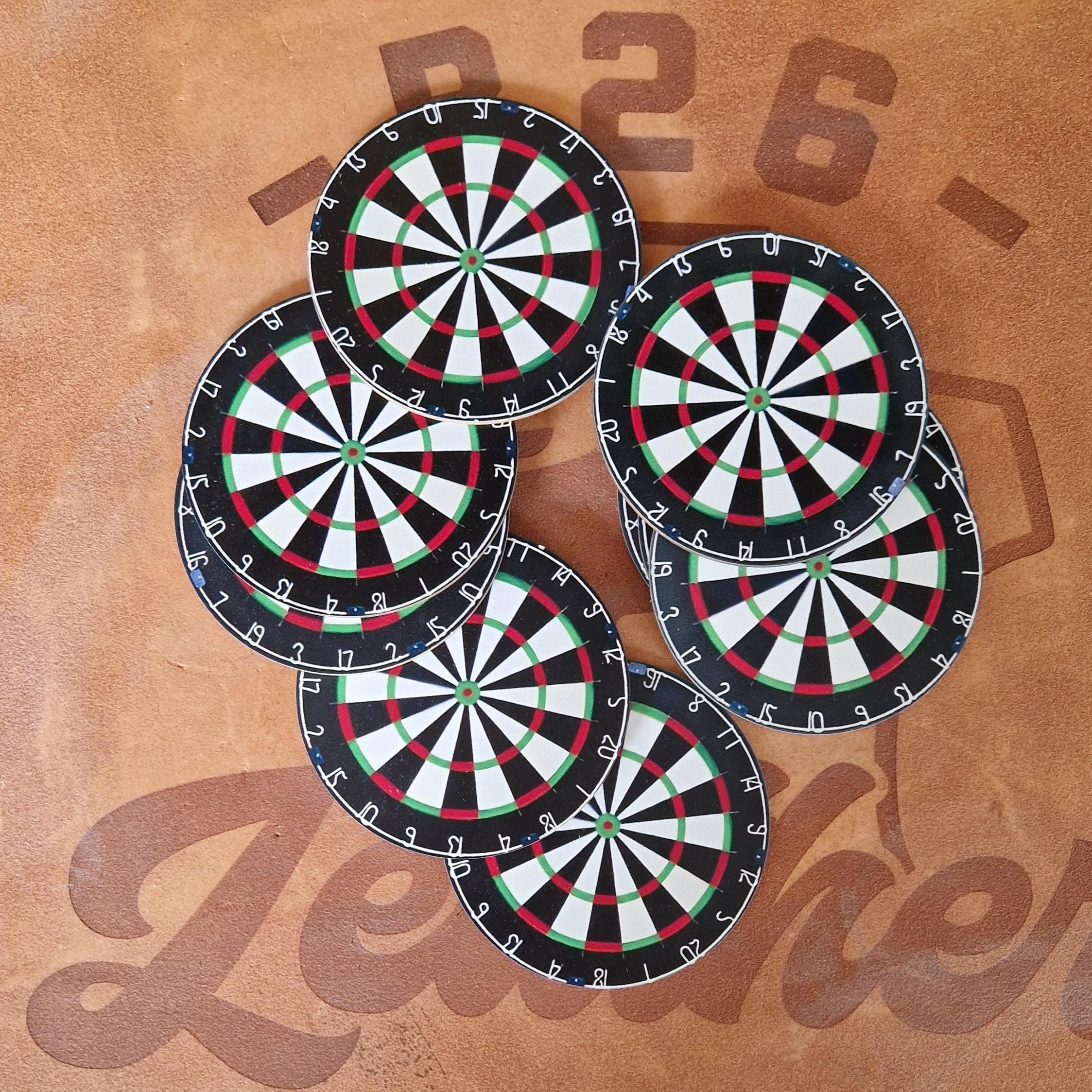 Dart Board Theme Drinks Coasters, Wooden Coasters, Darts Coasters for Beer Glass, Sporting Coaster for Mugs