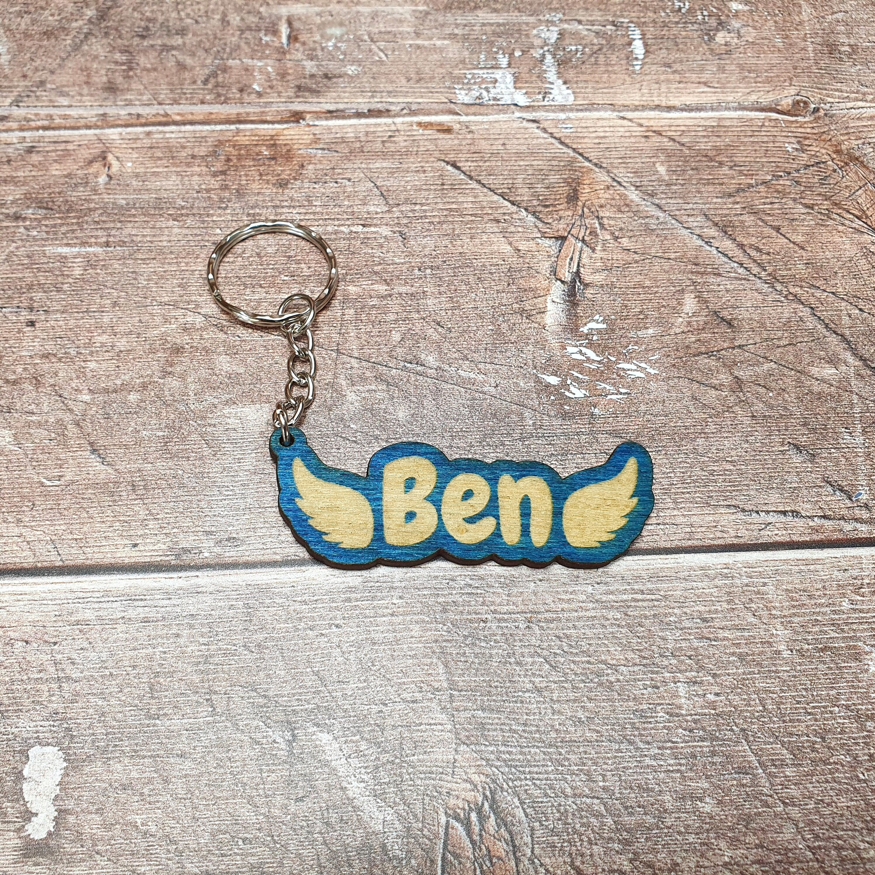 Handmade Custom Engraved Name Keychain Dangles, Personalised Keyrings, Bag Charms, Keychain Name Tag, Name Keyring