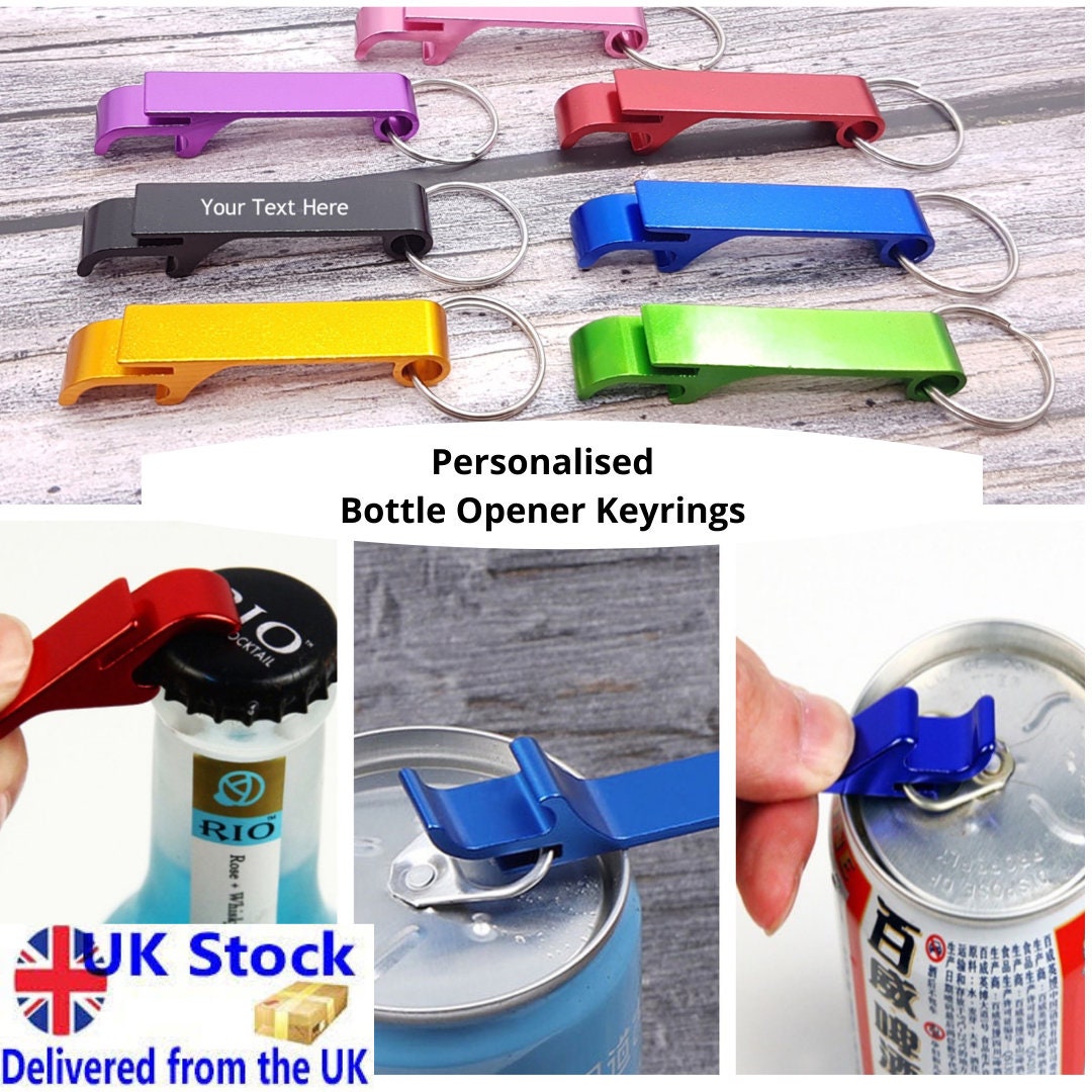 Personalized Aluminum Bottle Opener Keyring: Compact Can & Jar Opener