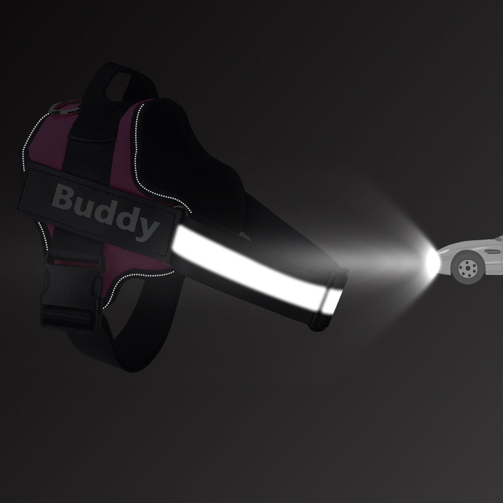 Personalised No-Pull Dog Harness with Reflective Strip