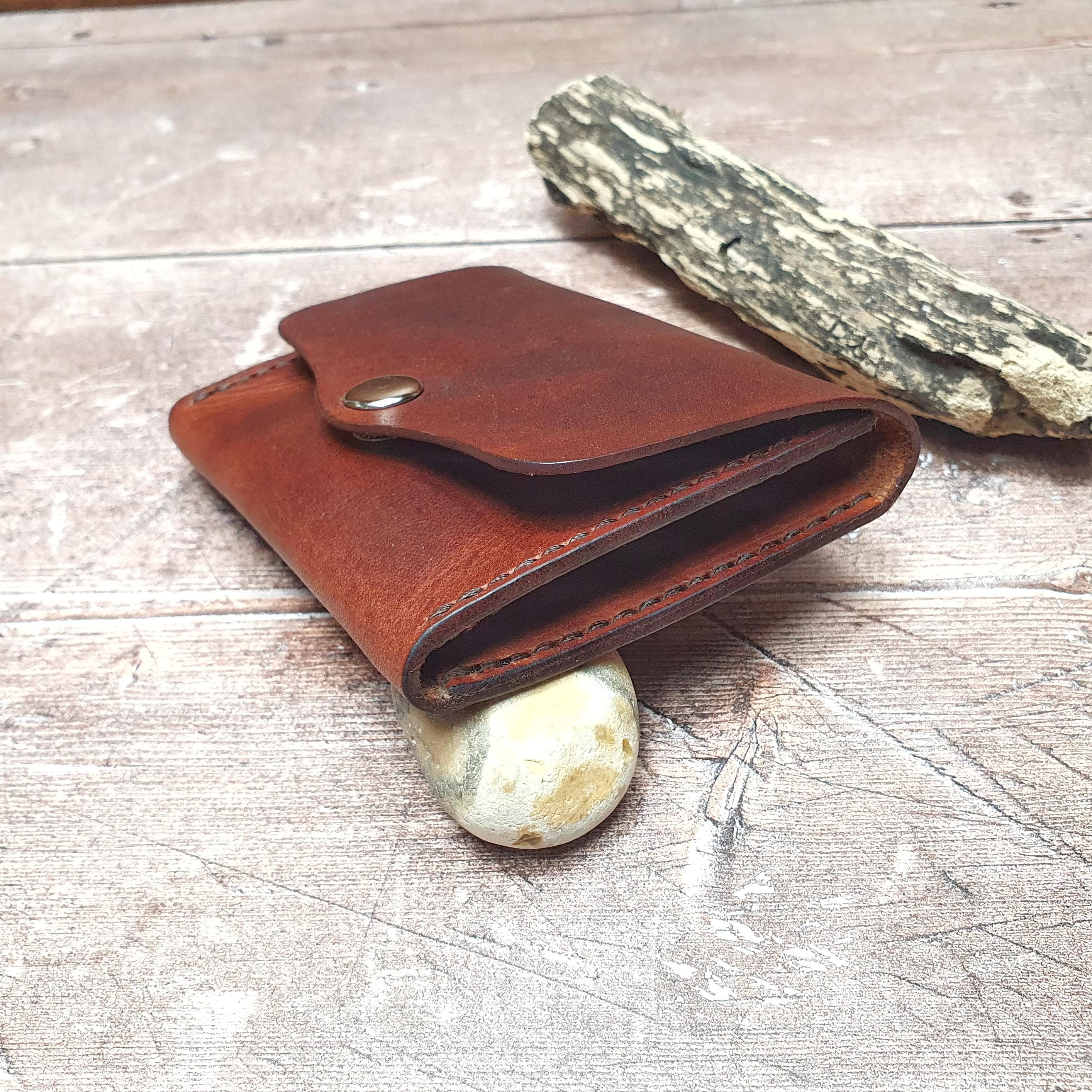 Handcrafted Leather Wallet, Card Wallet, Cash Wallet, Dual Pocket Button Closure Wallet, Personalised Wallet, Expanding Card Holder Case