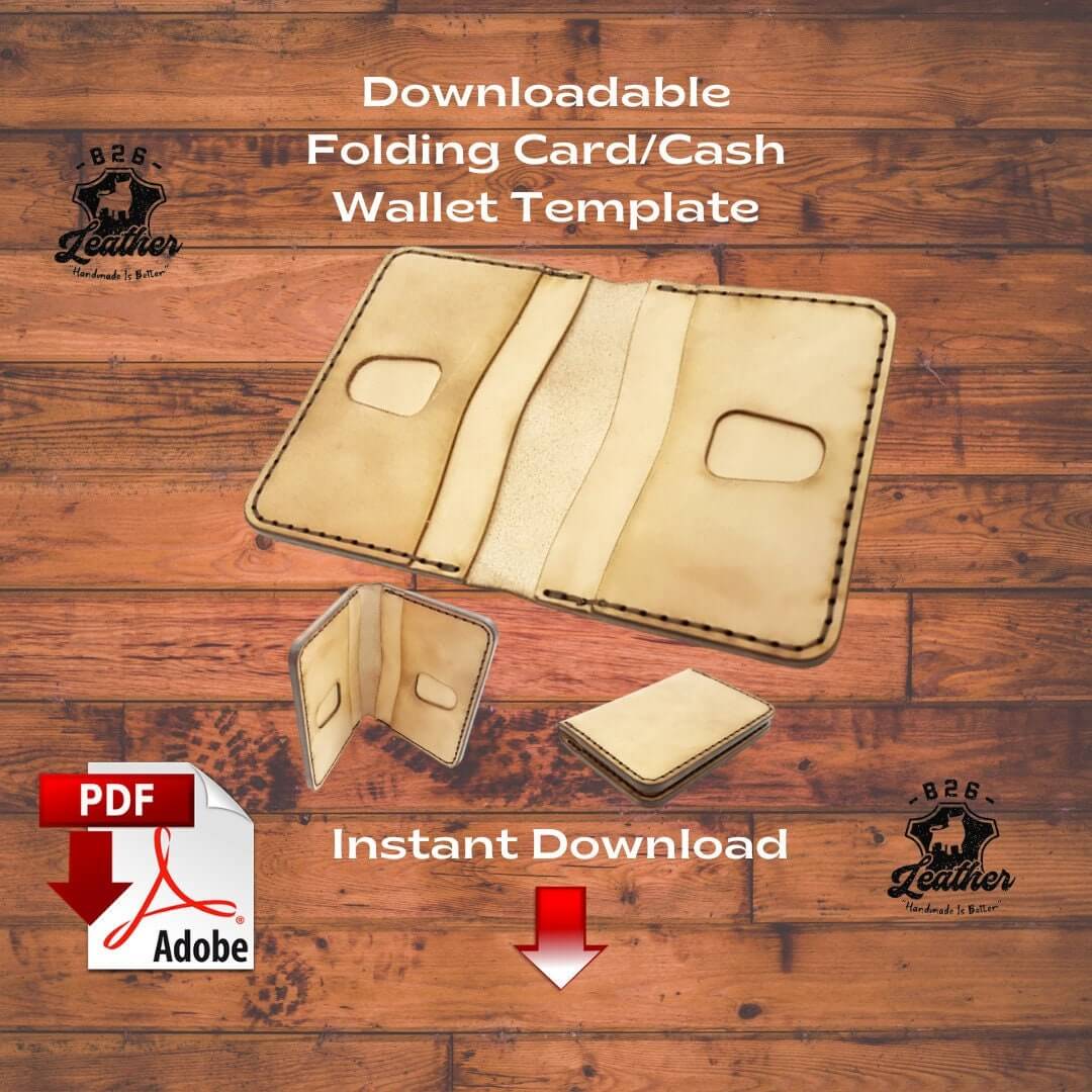 Leather Card Wallet PDF Template: Folding Card Case Pattern (Digital Download)