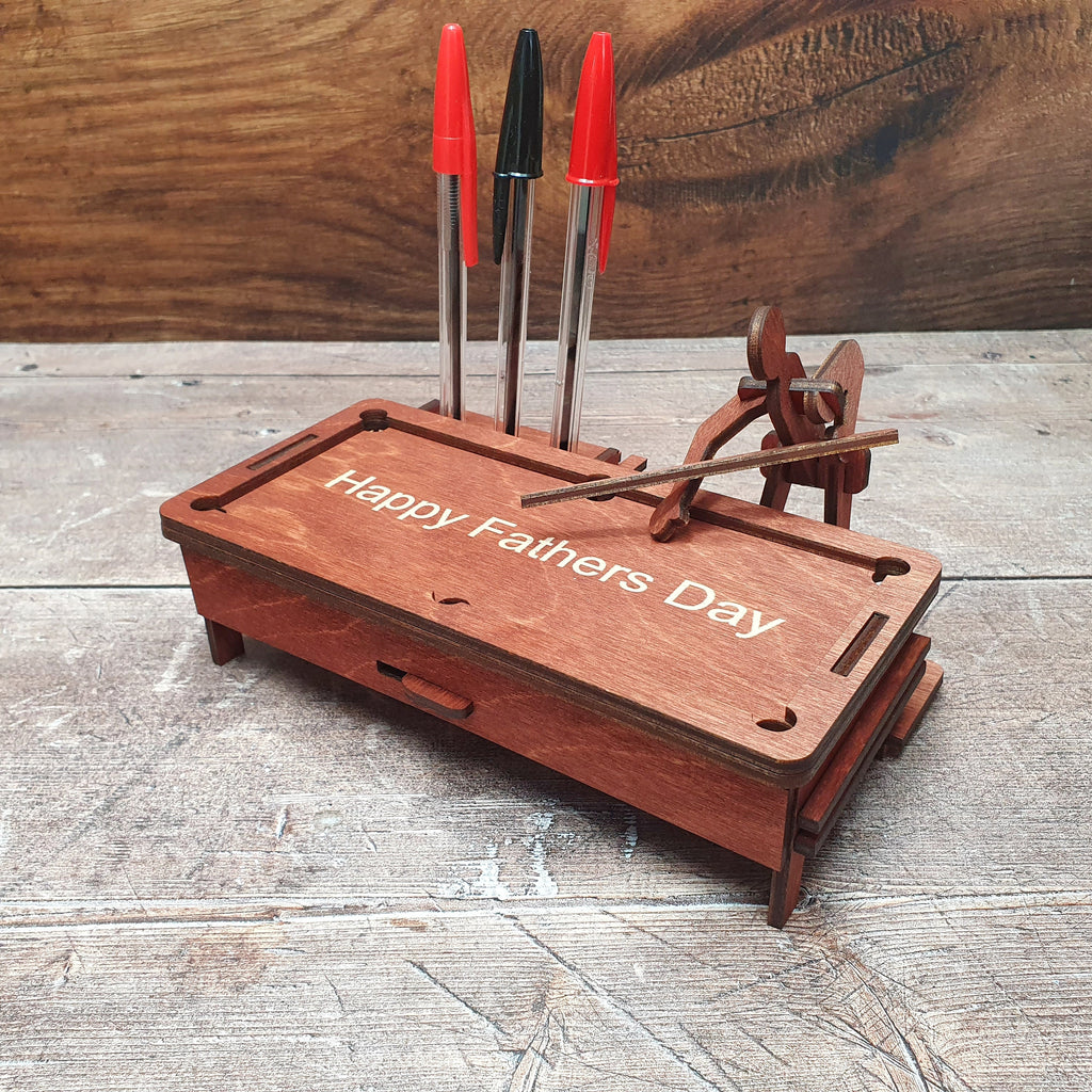 Novelty Snooker Pen Holder Gift, Desktop Snooker Table Wood Ornament, Snooker Gift-Pool Play Gift, Personalised, Billiard Player Gift,