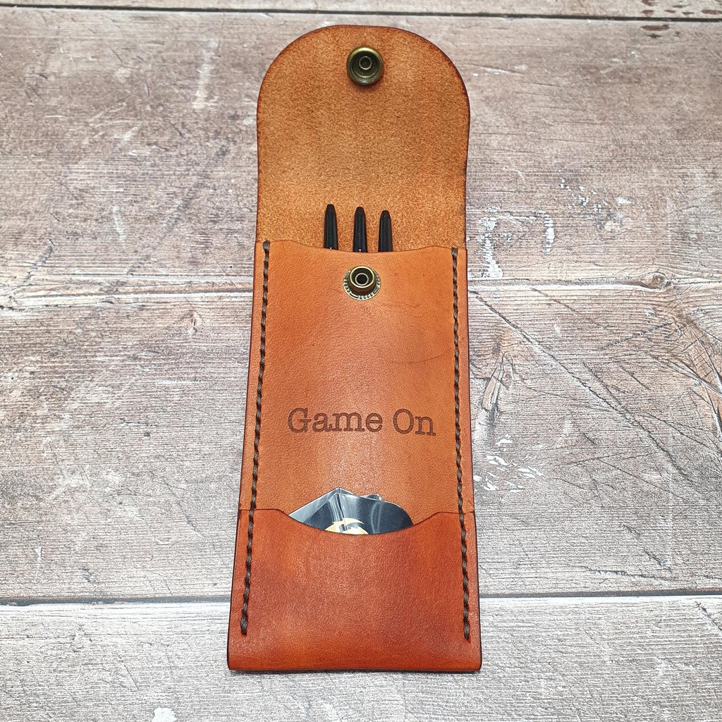 Leather Darts Pouch, Personalised Leather Darts Wallet, Handcrafted Dart Player Gift, Protective Darts Case, Darts Tournament Gift