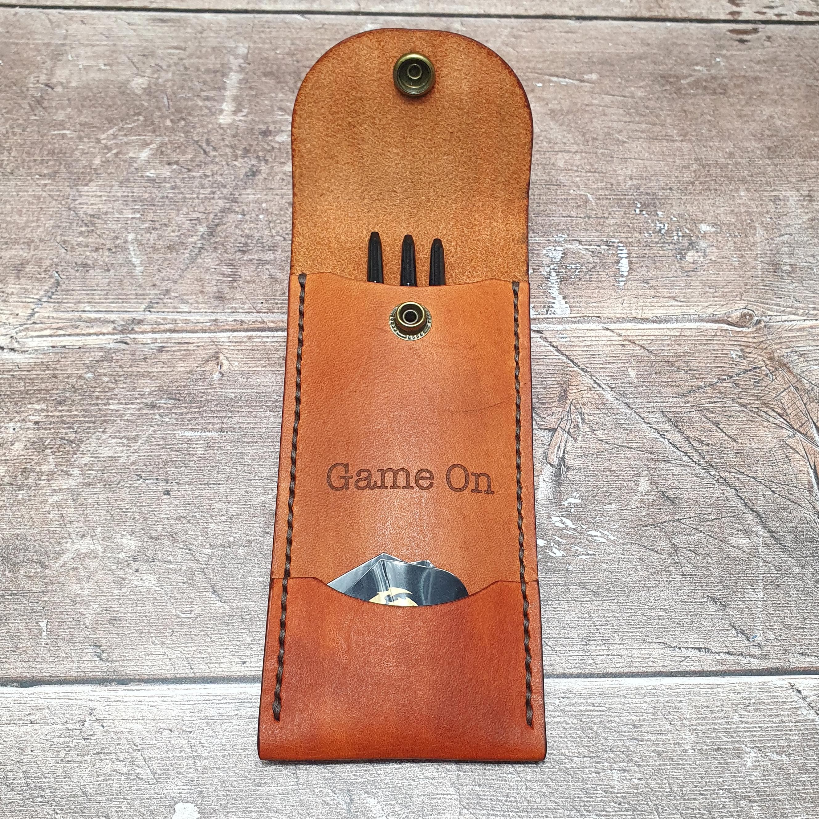 Leather Darts Pouch, Personalised Leather Darts Wallet, Handcrafted Dart Player Gift, Protective Darts Case, Darts Tournament Gift