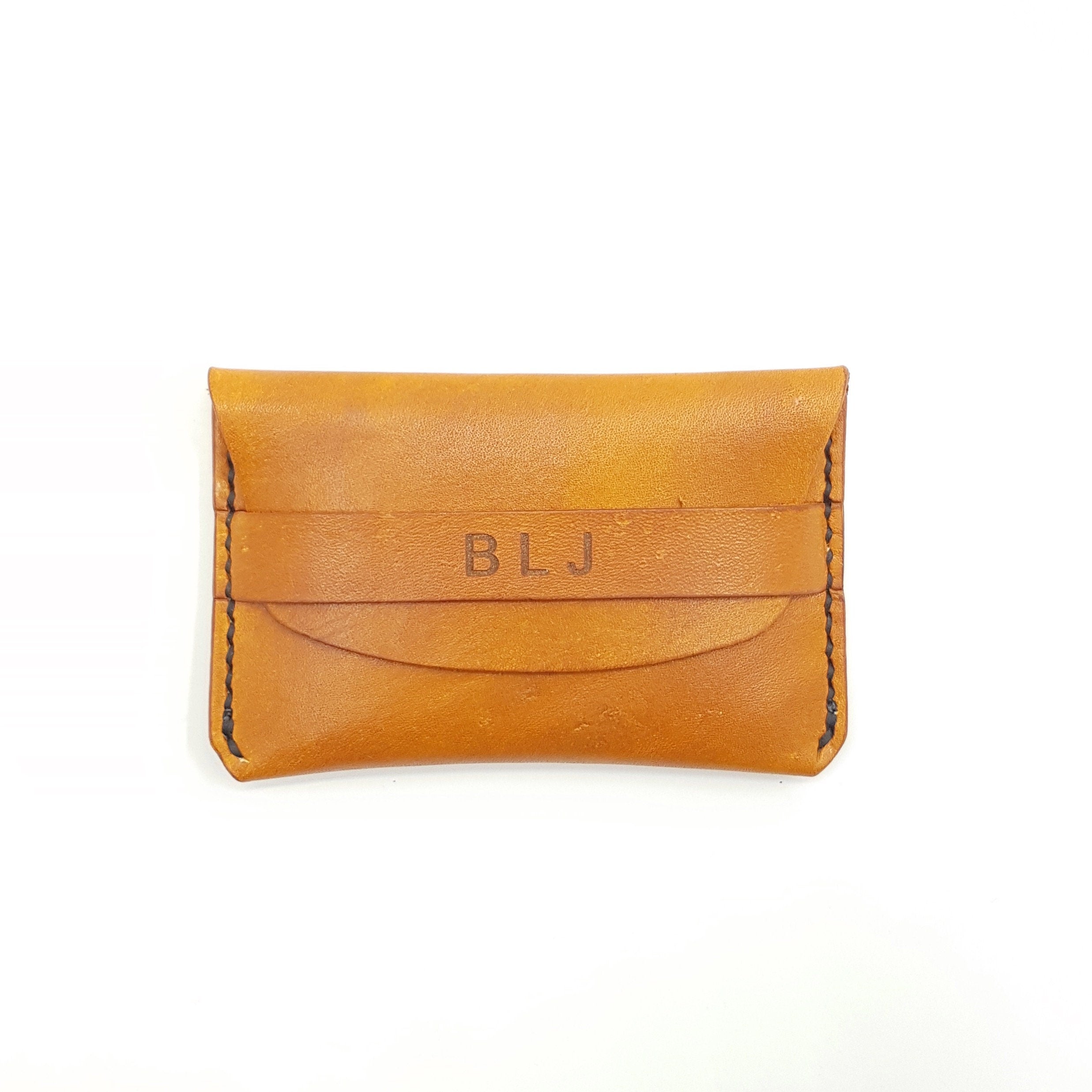 Leather Card Wallet-Full Grain Leather Card Case- Leather Card Holder-Envelope Style Card Wallet-Personalised Leather Gift-Christmas Gift
