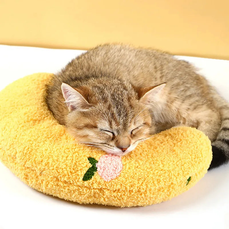 Pet Pillow Dog Cat Sleeping Moon Small Dog Plush Cushion Mat Pet Supplies Fluffy Bed Cat Nest Comfortable Sleep Surface